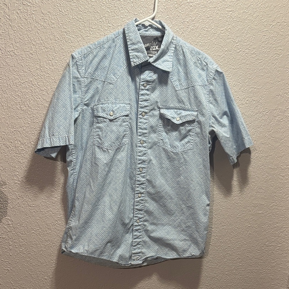 Wrangler Light Blue Casual Button Down Shirt